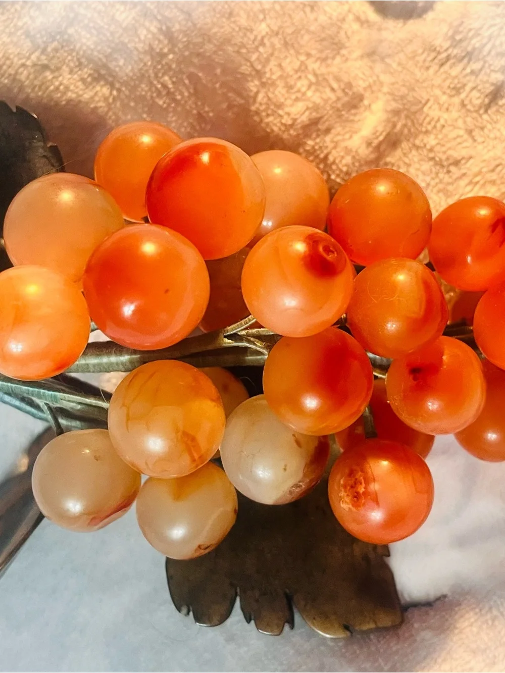 Orange Decorative Faux Berry Stem - Home Accents